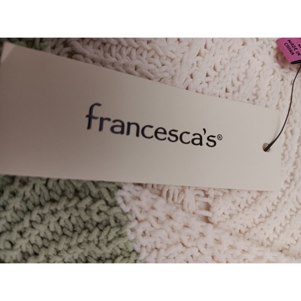 Mi Ami for Francescas Ombre Leaf Knit Crop Sweater Cream Green Size S - Picture 5 of 12